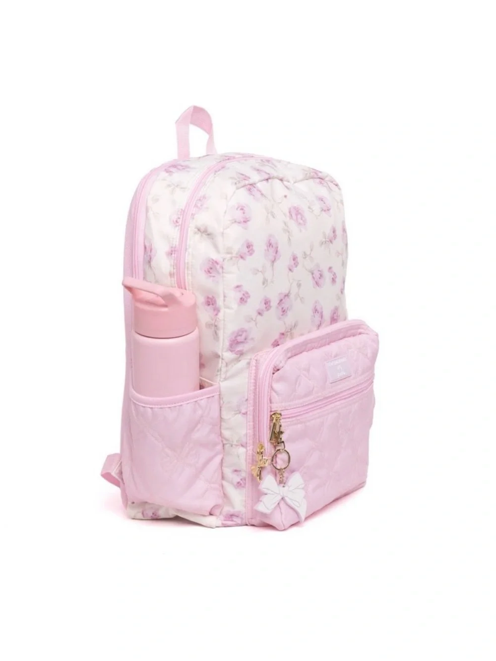 LoveShackFancy x Target Pink Floral Ribbon Rosa Quilted Backpack Sterling Rosa